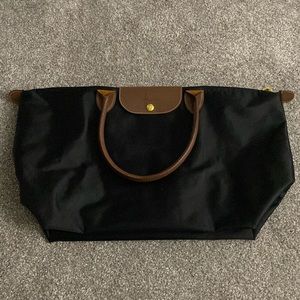 Long champ travel bag - black & brown